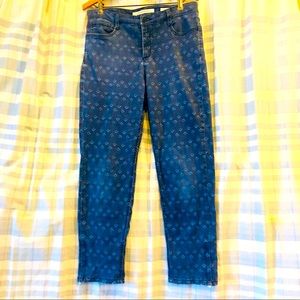 BOGO Jones NY Bleecker Ankle Zip royal foulards medium wash jean, ankle zippers